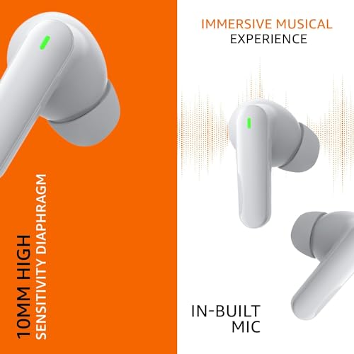 amazon basics True Wireless in-Ear Earbuds with Mic | Low-Latency Gaming Mode | Touch Control | IPX5 Water-Resistancetooth 5.3 | Up to 60 Hours Play Time