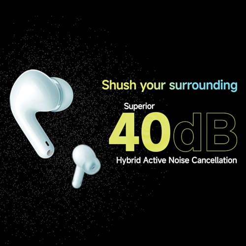 Redmi Buds 5C Bluetooth TWS Earbuds | Up to 40dB Hybrid Noise Cancellation | Quad Mic | Custom EQ | 10mins charge for 2Hours life | Up to 36Hrs Playback | Gaming TWS | Symphony Blue