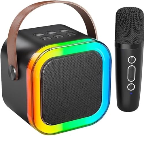 INEFABLE Mini Karaoke Machine Microphone Portable Bluetooth Wireless Speaker with Wireless Mic
