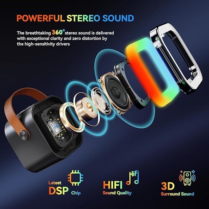 INEFABLE Mini Karaoke Machine Microphone Portable Bluetooth Wireless Speaker with Wireless Mic
