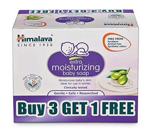 Himalaya Extra Moisturising Baby Soap, 75gm (Buy 3 Get 1 Free)