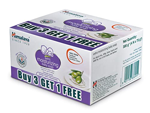 Himalaya Extra Moisturising Baby Soap, 75gm (Buy 3 Get 1 Free)