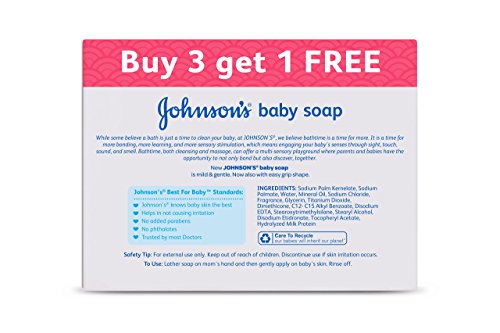 Johnsons Baby Soap, 150gm (Buy 3 Get 1 Free)