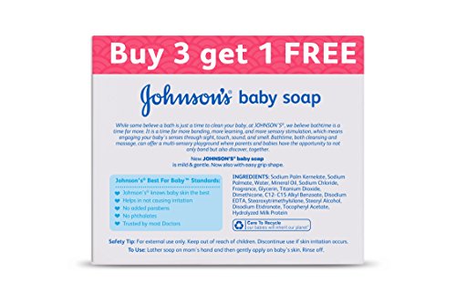 Johnsons Baby Soap, 100gm (Buy 3 Get 1 Free)