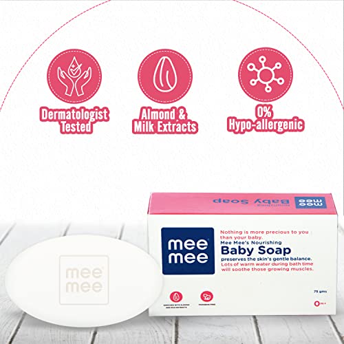 Mee Mee Nourishing Baby Soap For Bath Bar with 100% Natural Amond Oil & Milk Extract For Soft Baby Skin