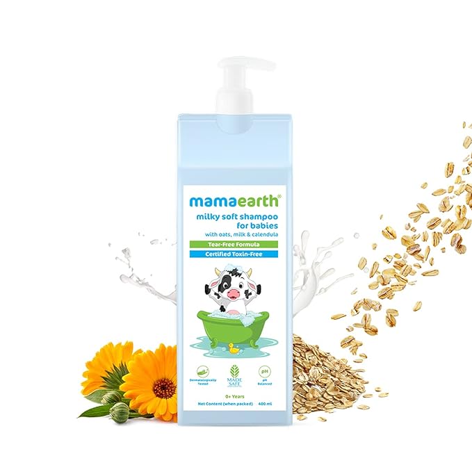Mamaearth Milky Soft Shampoo with Oats, Milk and Calendula for Babies