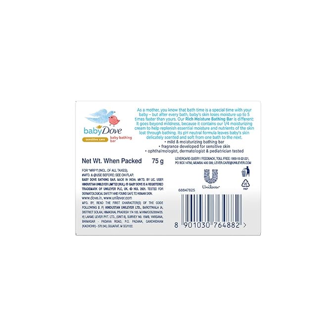 Baby Dove Rich Moisture Bar, Pack of  3