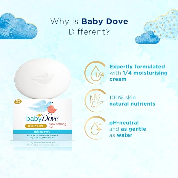 Baby Dove Rich Moisture Bar, Pack of  3