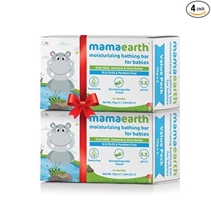 Mamaearth Bathing Bar for Babies Moisturizing, Pack of 4