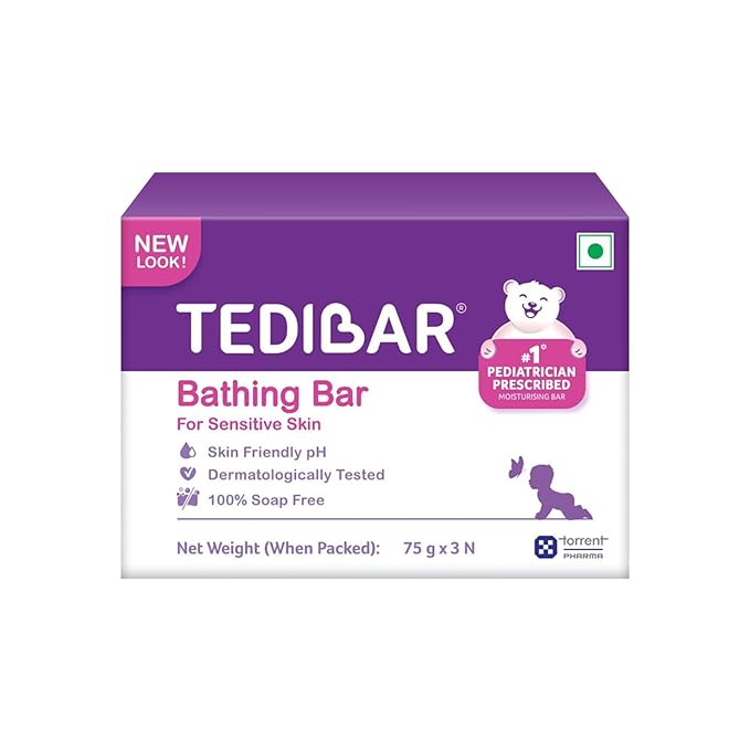Tedibar Moisturising Baby Bathing Bar, Pack of 3