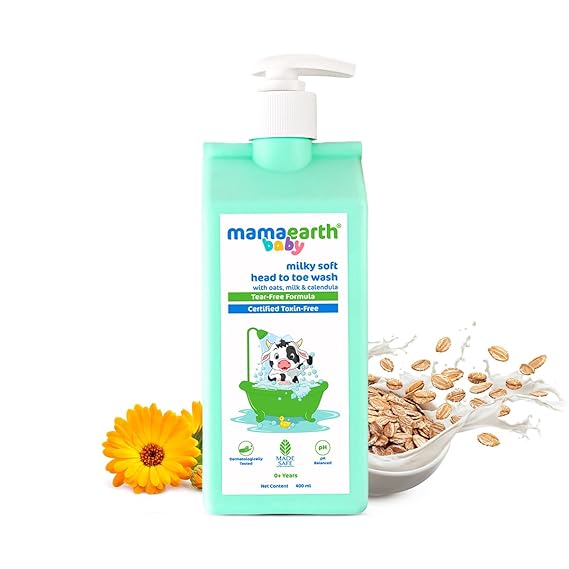 Mamaearth Milky Soft Head to Toe Wash With Oats, Milk and Calendula