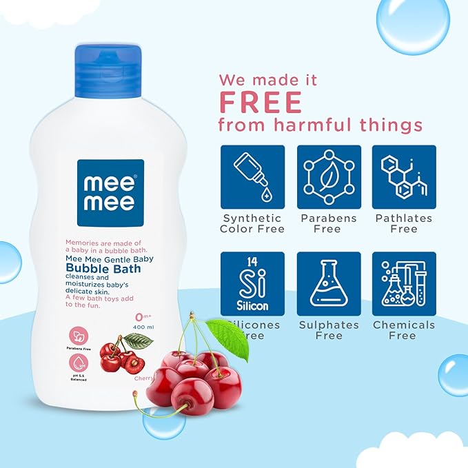Mee Mee Foamy Baby Body Wash & Bubble Bath with Cherry and Fruit Extracts