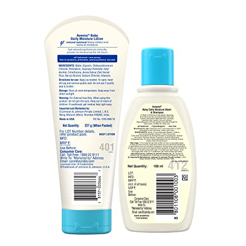 Aveeno Baby Daily Moisture Lotion & Wash and Shampoo Combo pack
