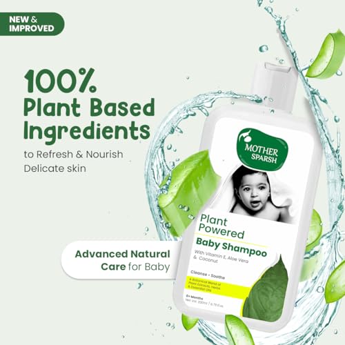 Mother Sparsh Plant Powered Natural Baby Shampoo With Vanilla Oil, Vitamin E & Coconut Oil, Nourishes Baby's Scalp & Hair