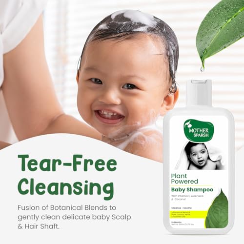 Mother Sparsh Plant Powered Natural Baby Shampoo With Vanilla Oil, Vitamin E & Coconut Oil, Nourishes Baby's Scalp & Hair