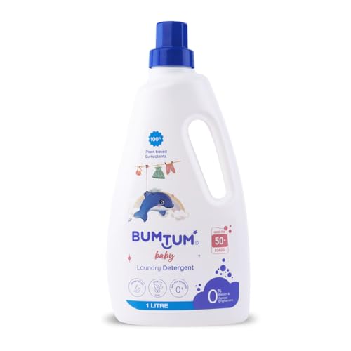 Bumtum Baby Liquid Laundry Detergent 100% Natural Plant Based, Safe and Gentle with Lemon and Neem Extracts, Anti-Bacterial, Natural Fragrance, Bleach &Brighteners Free