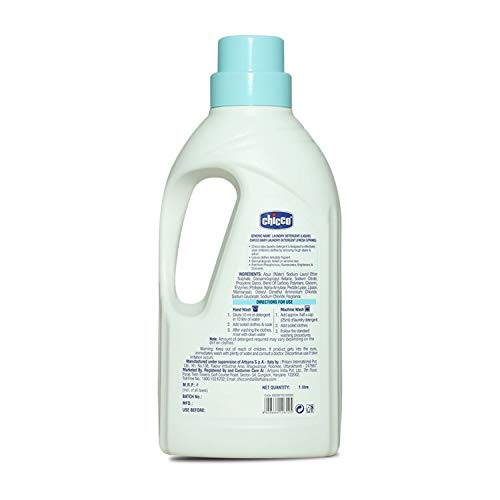 Chicco Baby Laundry Detergent, 5X Stain &Germ Fighter, Kills 99% of Germs, Dermatologically Tested for Effective &Gentle Cleaning, Fresh Spring
