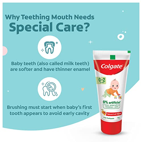 Colgate Toothpaste for Kids, Natural Fruit Flavour Tooth paste, SLS &Fluoride free