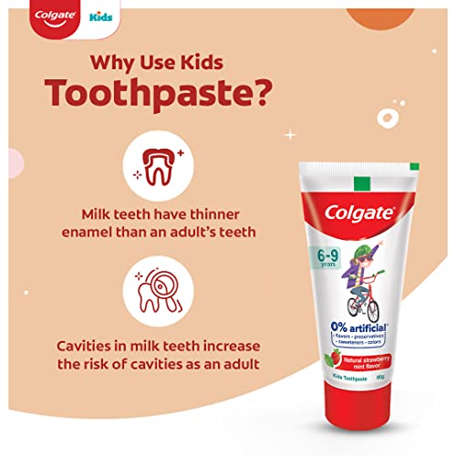 Colgate Toothpaste for Kids (6-9 years) Natural Strawberry Mint Flavour Tooth paste
