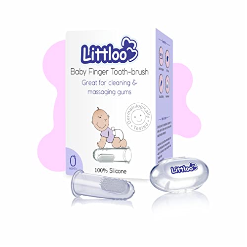LITTLOO Silicone Baby Finger Manualtoothbrush, Great For Massaging &Cleaning Gums, Bpa-Free, Kids Finger Toothbrushes