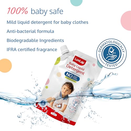 LuvLap Baby Laundry Detergent pH Balanced Dermatologically tested formula, No harsh chemicals