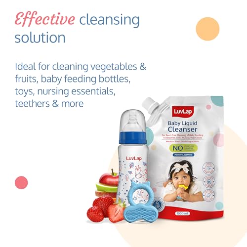 LuvLap Baby Liquid Cleanser For cleaning feeding bottle, cutlery, toys, fruits &vegetables, Kills 99.9% Germs