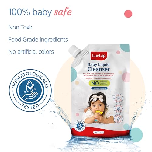 LuvLap Baby Liquid Cleanser For cleaning feeding bottle, cutlery, toys, fruits &vegetables, Kills 99.9% Germs