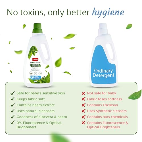 LuvLap Plant Based Baby Laundry Detergent, With Bio-Enzymes, Aloe Vera &Neem, Dermatologically Tested, Free From SLS/SLES, Phosphate &Bleach