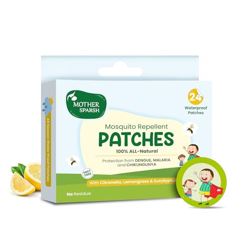 Mother Sparsh 100% All Natural Mosquito Repellent Patches for Babies with 12hr. Protection, 24 Patches