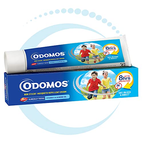 Odomos Non-Sticky Mosquito Repellent Cream With Vitamin E &Almond