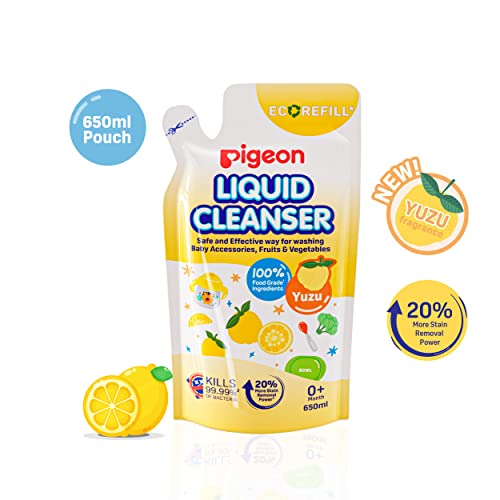 Pigeon Baby Accessories and Vegetable Liquid Cleanser Anti-Bacterial Protection Baby Liquid Cleanser, Baby Bottle, Accessories, Fruit and Vegetables Yuzu Refill