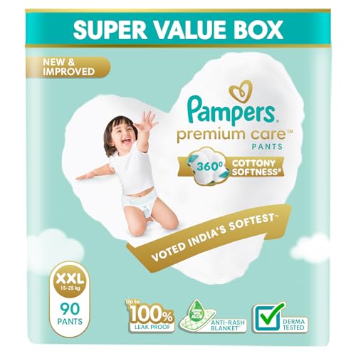 Pampers Premium Care Pants Style Baby Diapers, XX-Large (XXL) Size, 90 Count