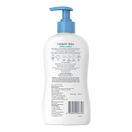 Cetaphil Baby Daily Lotion with Shea Butter, 400ml (Pack of 2)
