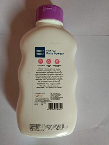 Mee Mee Baby Talcum Powder, Gentle for Newborns, Anti-rash, Paraben free
