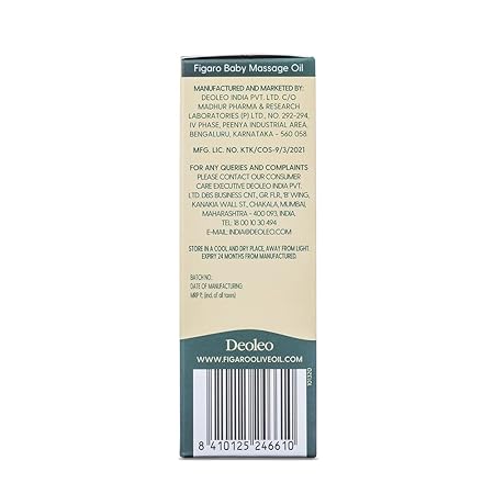 Figaro Baby Massage Oil With Goodness Of Natural Olive Oil Enriched With Vitamin E