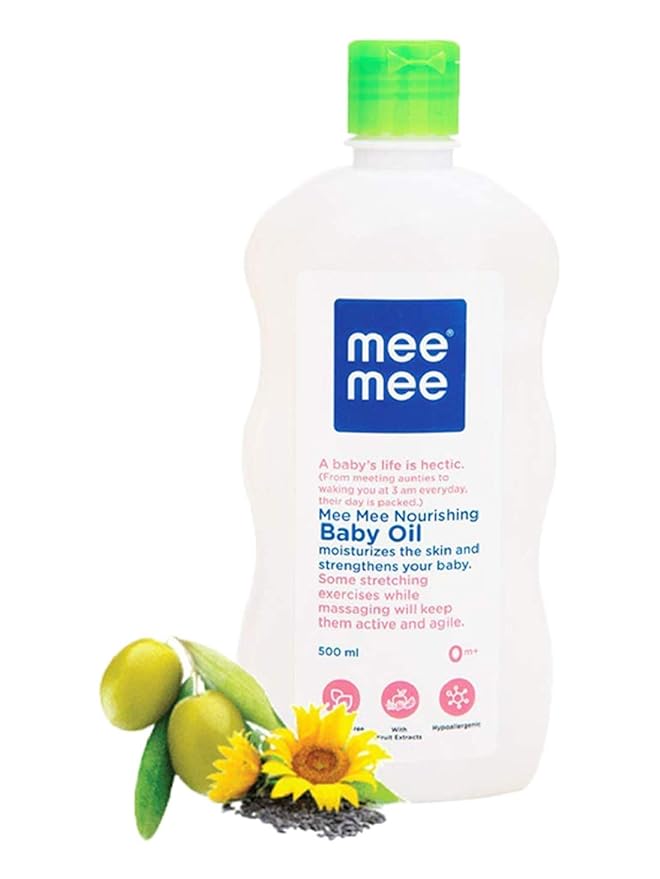 Mee Mee 3-in-1 Baby Oil for Soft and Smooth Skin with Sunflower, Coconut and Olive Oils