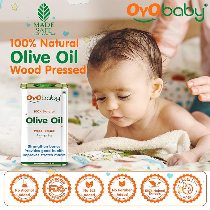 OYO BABY Oil for baby Massage and Hair Pure Oil, Olive Oil
