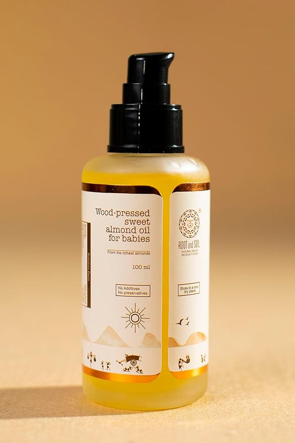 ROOT and SOIL Wood-Pressed Sweet Almond Oil for Babies