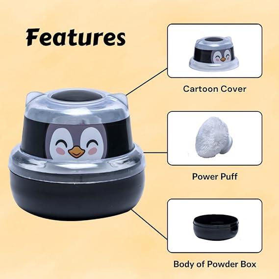 Adore wow Powder puff set Baby Care After-Bath Powder Puff with Portable Talcum Powder Holder Box