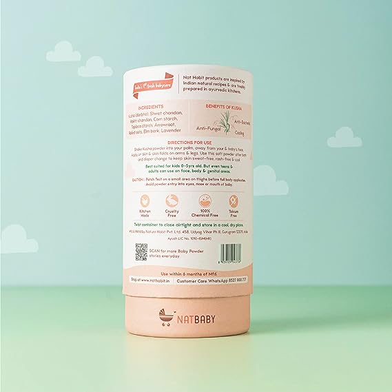 Nat Habit Shwet Chandan Kusha Baby Powder