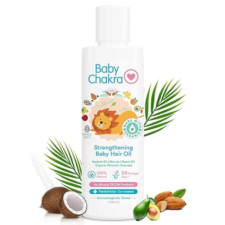 BabyChakra Strengthening Baby Hair Oil with Baobab Oil & Marula Oil