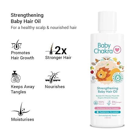 BabyChakra Strengthening Baby Hair Oil with Baobab Oil & Marula Oil