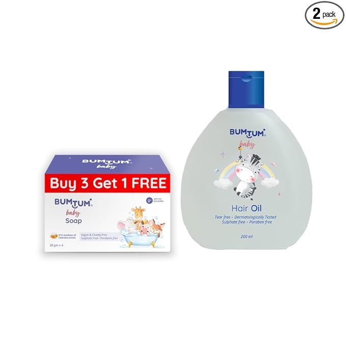 Bumtum Paraben Free Baby Soap & Baby Hair Oil Combo
