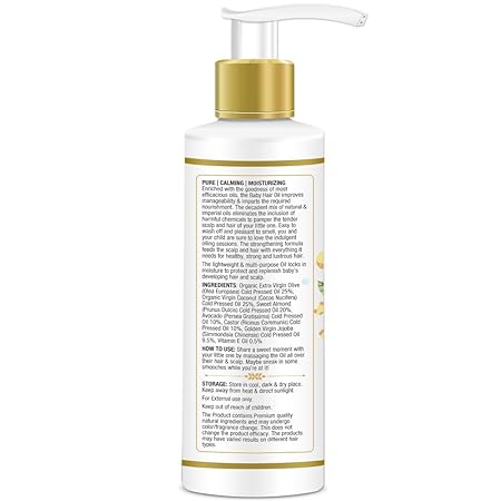 Mom & World Baby Hair Oil With Organic & Coldpressed Natural Oil For Kids