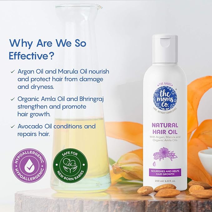 The Moms Co. Virgin Coconut Natural 10-in-1 Baby Hair Oil