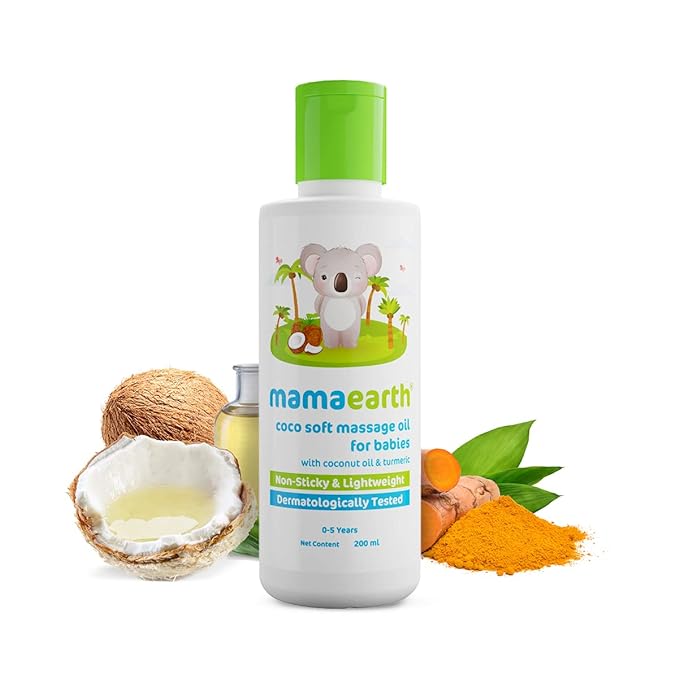 Mamaearth Coco Soft Massage Oil for new born, with Coconut & Turmeric Oil
