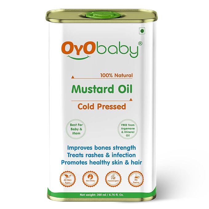 Oyo Baby 100% Natural Cold Pressed Baby Oil for New Born With Mustard Baby Oil