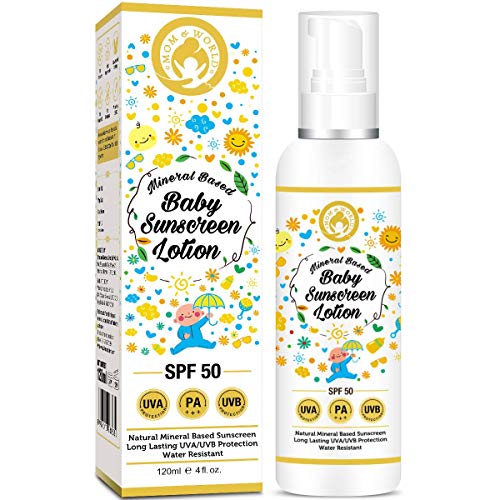 Mom & World Mineral Based Baby Sunscreen Lotion, Spf 50 Pa+++, Uva/Uvb Protection