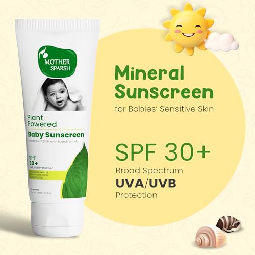 Mother Sparsh Natural Baby Sunscreen Lotion with SPF 30+ For UVA & UVB Protection