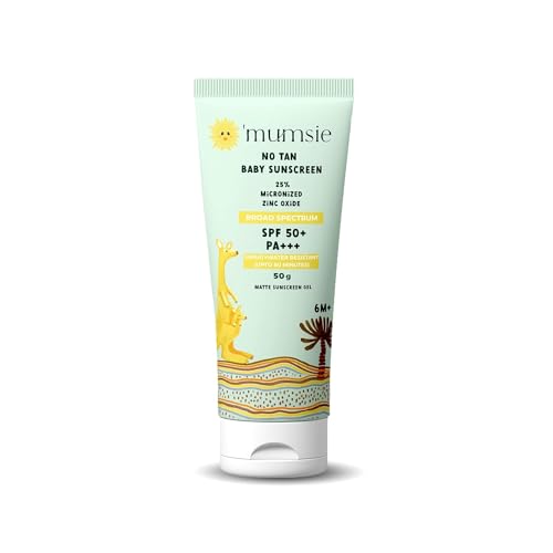 O'Mumsie No Tan Baby Sunscreen Spf 50+ Protection Fast Absorbing Matte Sunscreen Gel, Wild Red Raspberry Extract &Wheat Germ Oil For of Age